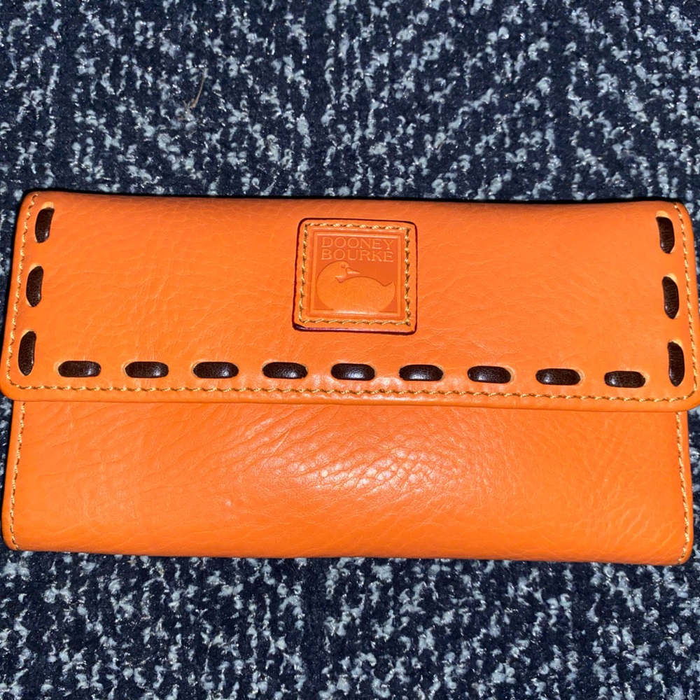 Dooney & Bourke Orange Leather Clutch